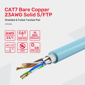 Cat-7 S/FTP RJ45 Ethernet 千兆位乙太網 305M LSZH網線 - 藍色