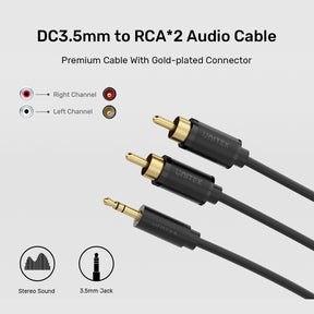 DC 3.5mm to 2RCA 音訊傳輸線