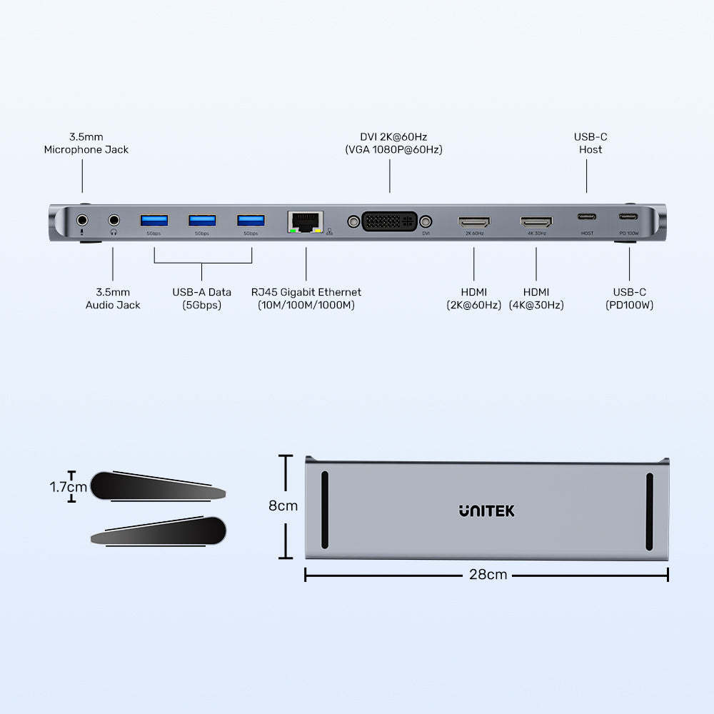 uHUB11+ USB-C DisplayLink 4K 擴充底座