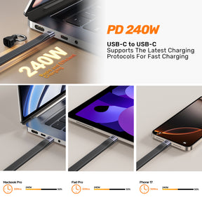 全功能 USB4 鑰匙扣型充電線 (240W快速充電)
