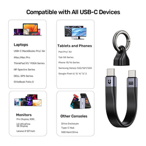 全功能 USB4 鑰匙扣型充電線 (240W快速充電)