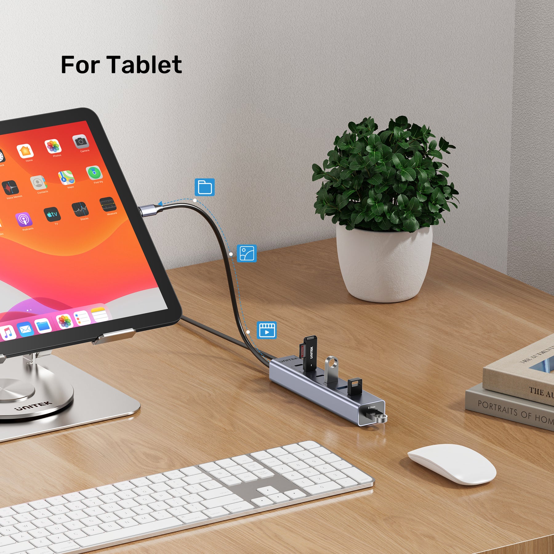 uHUB S7+ 7合1 USB-C 集線器 連三個 USB-C 10Gbps 口和 4 個 USB-A 5Gbps 口