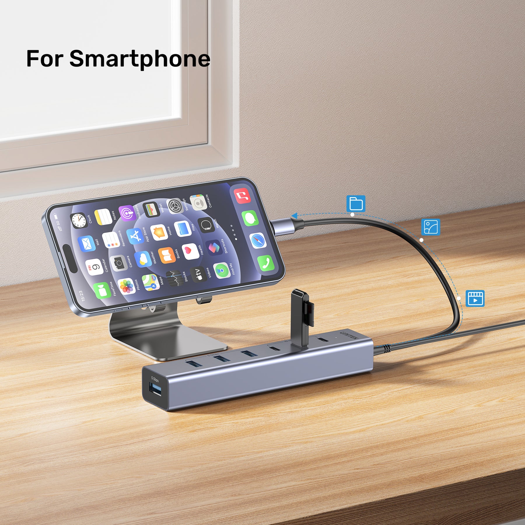 uHUB S7+ 7合1 USB-C 集線器 連三個 USB-C 10Gbps 口和 4 個 USB-A 5Gbps 口