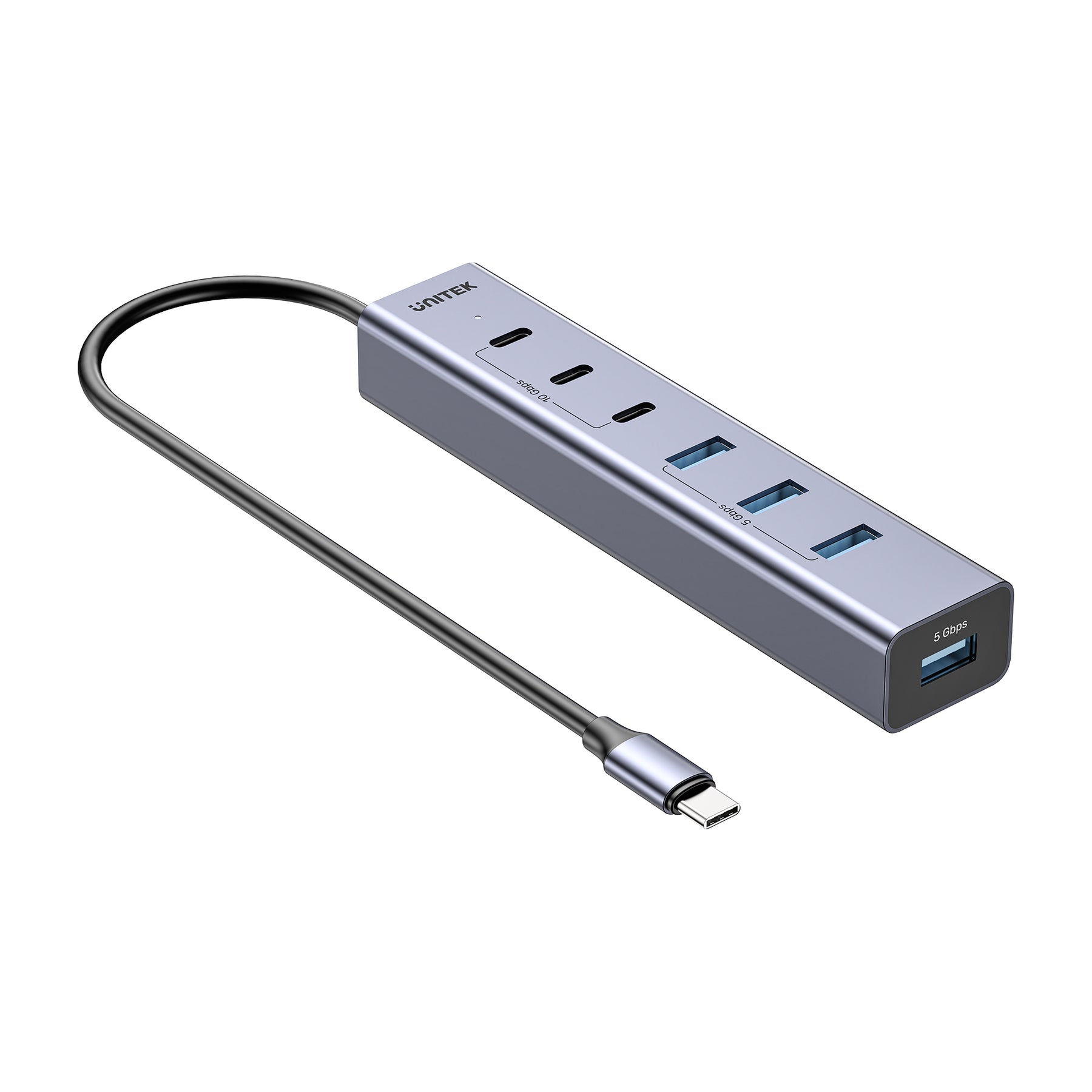 uHUB S7+ 7合1 USB-C 集線器 連三個 USB-C 10Gbps 口和 4 個 USB-A 5Gbps 口
