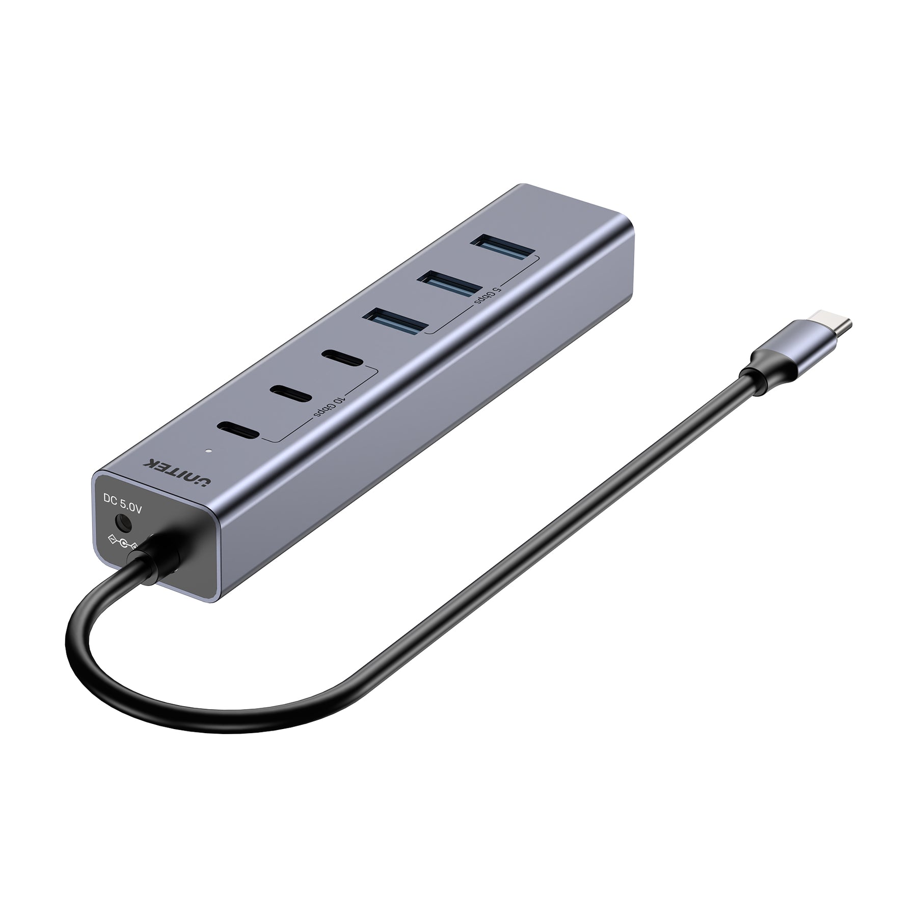 uHUB S7+ 7合1 USB-C 集線器 連三個 USB-C 10Gbps 口和 4 個 USB-A 5Gbps 口