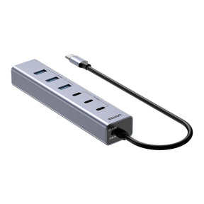uHUB S7+ 7合1 USB-C 集線器 連三個 USB-C 10Gbps 口和 4 個 USB-A 5Gbps 口