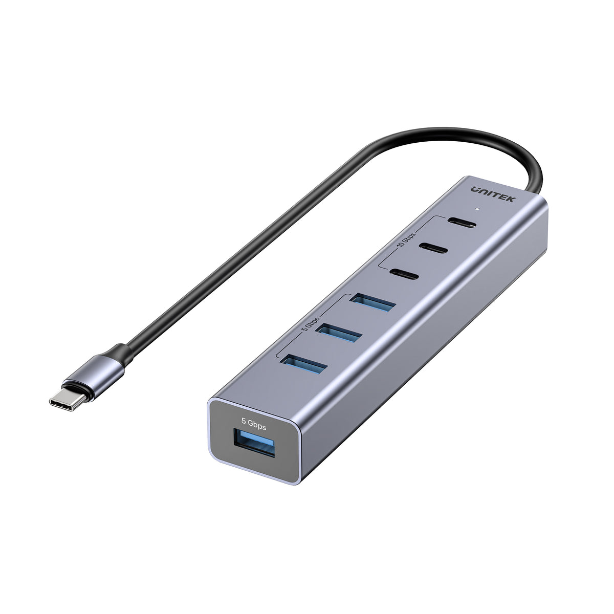 uHUB S7+ 7合1 USB-C 集線器 連三個 USB-C 10Gbps 口和 4 個 USB-A 5Gbps 口