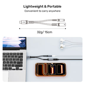 USB-C to 3.5mm Audio and PD Charging Adapter