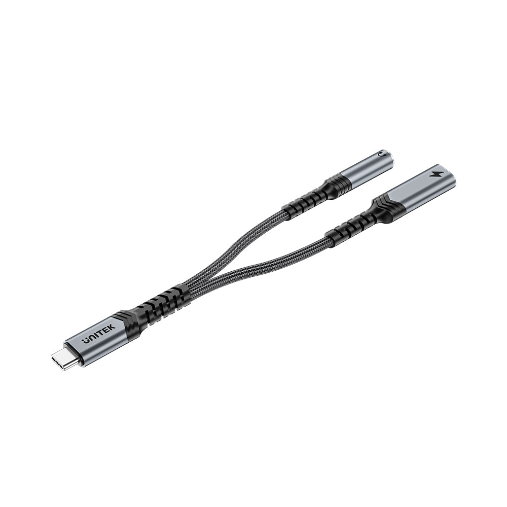 USB-C to 3.5mm 音訊及 PD 充電轉接器