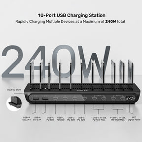 uCharge 240W 10端口USB智能充電站