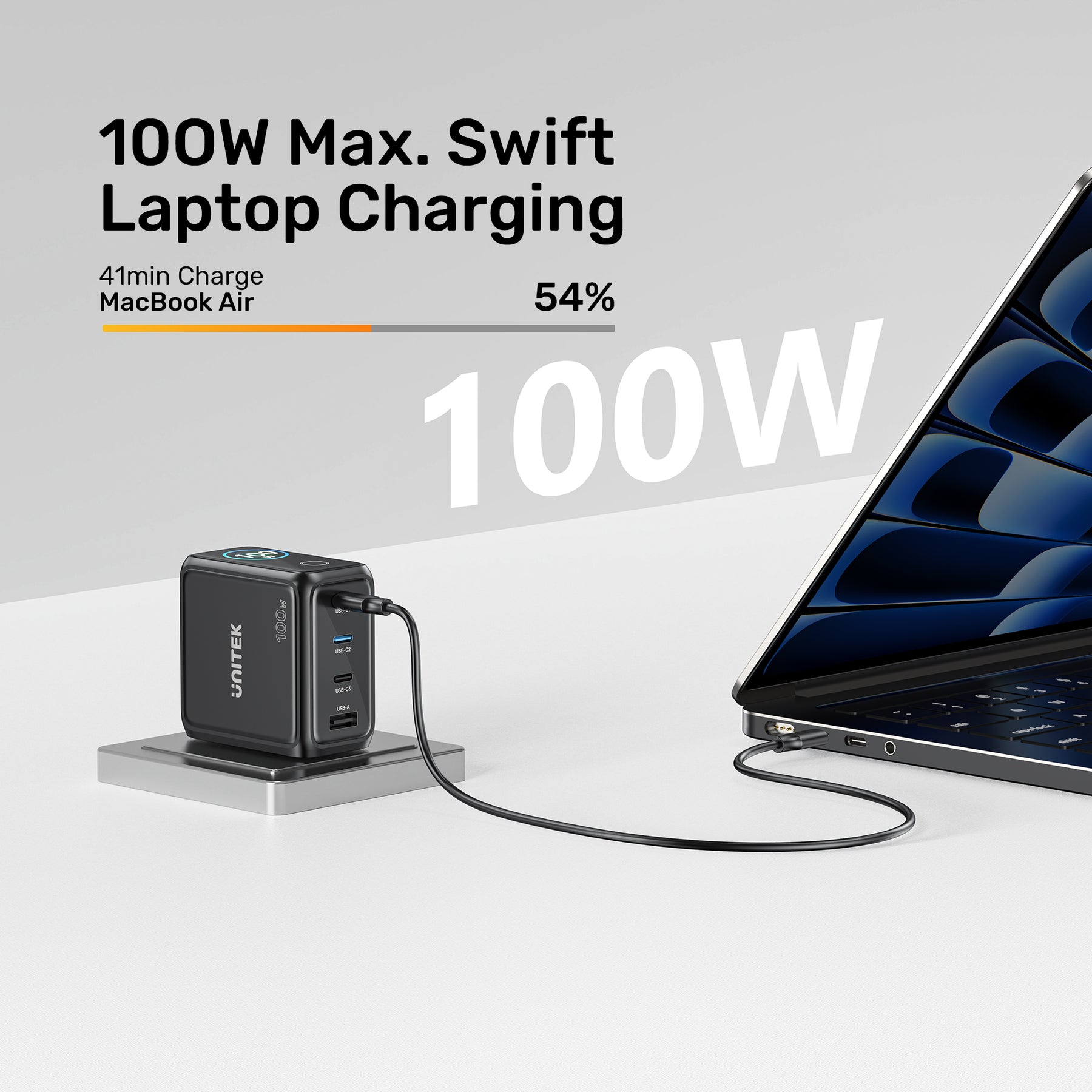 Rexo 100W 4 端口智能顯示 GaN 充電器