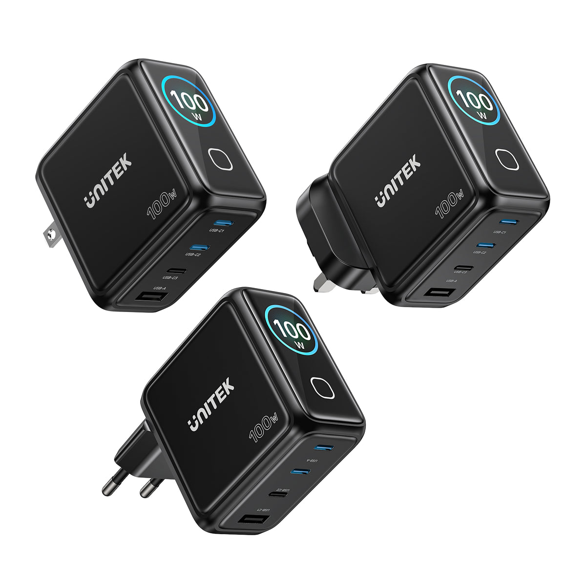 Rexo 100W 4 端口智能顯示 GaN 充電器