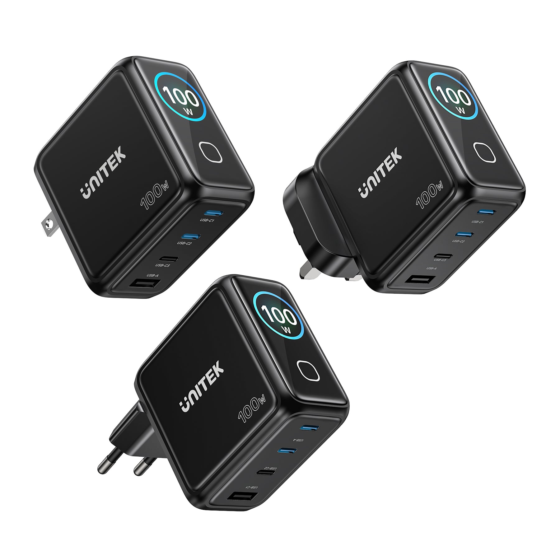 Rexo 100W 4 端口智能顯示 GaN 充電器