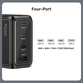 Rexo 140W 4 端口智能顯示 GaN 充電器