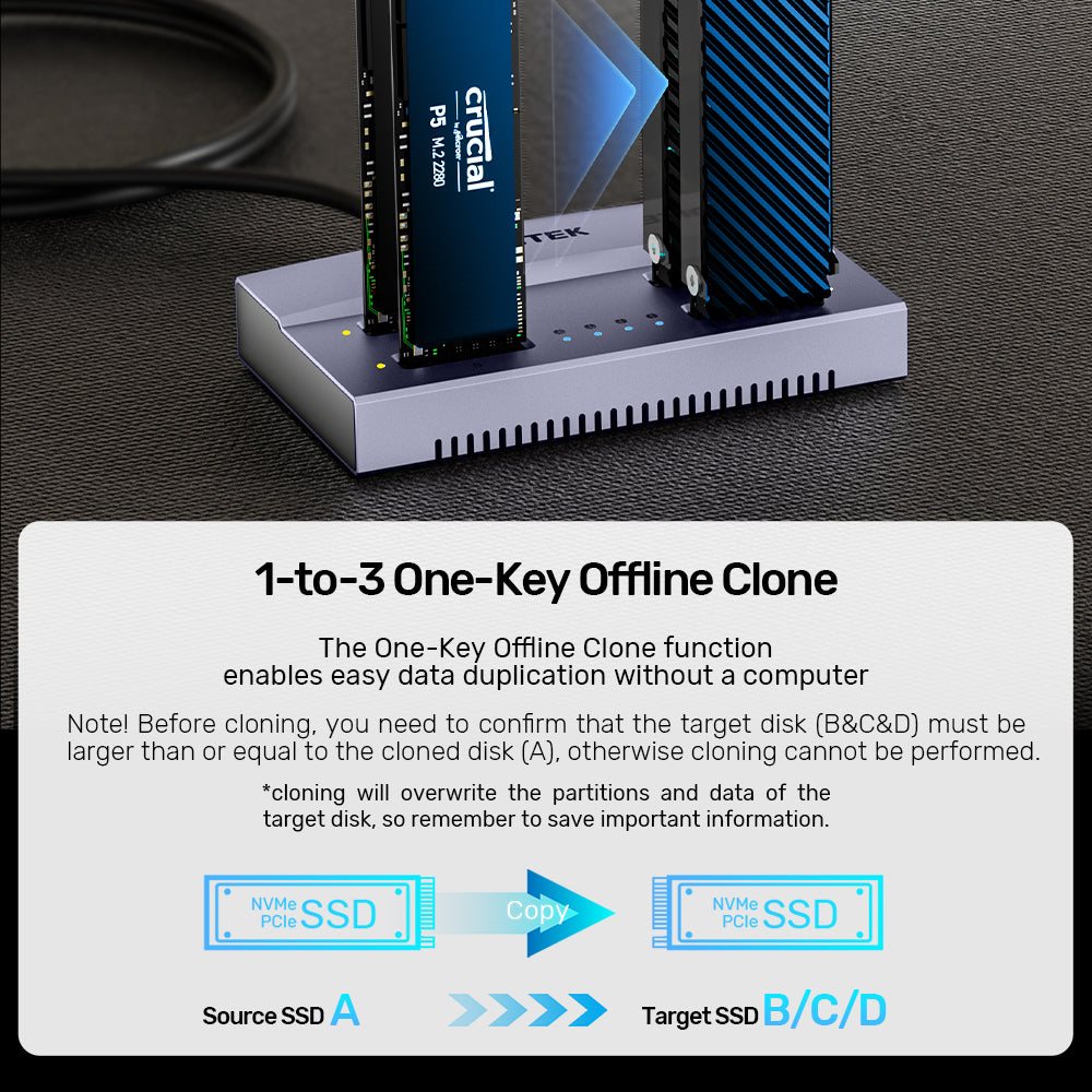 USB4 4-Bay M.2 SSD Docking Station