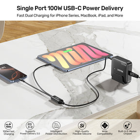 PD100W 2-in-1 USB-C Cable