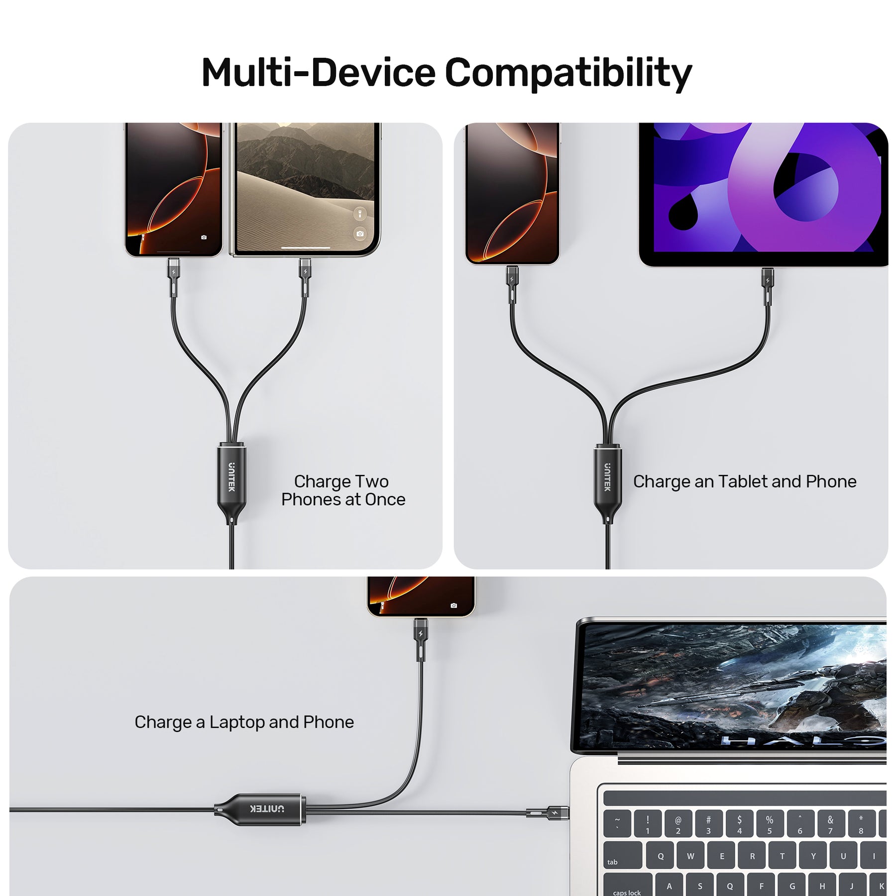 PD100W 2-in-1 USB-C Cable