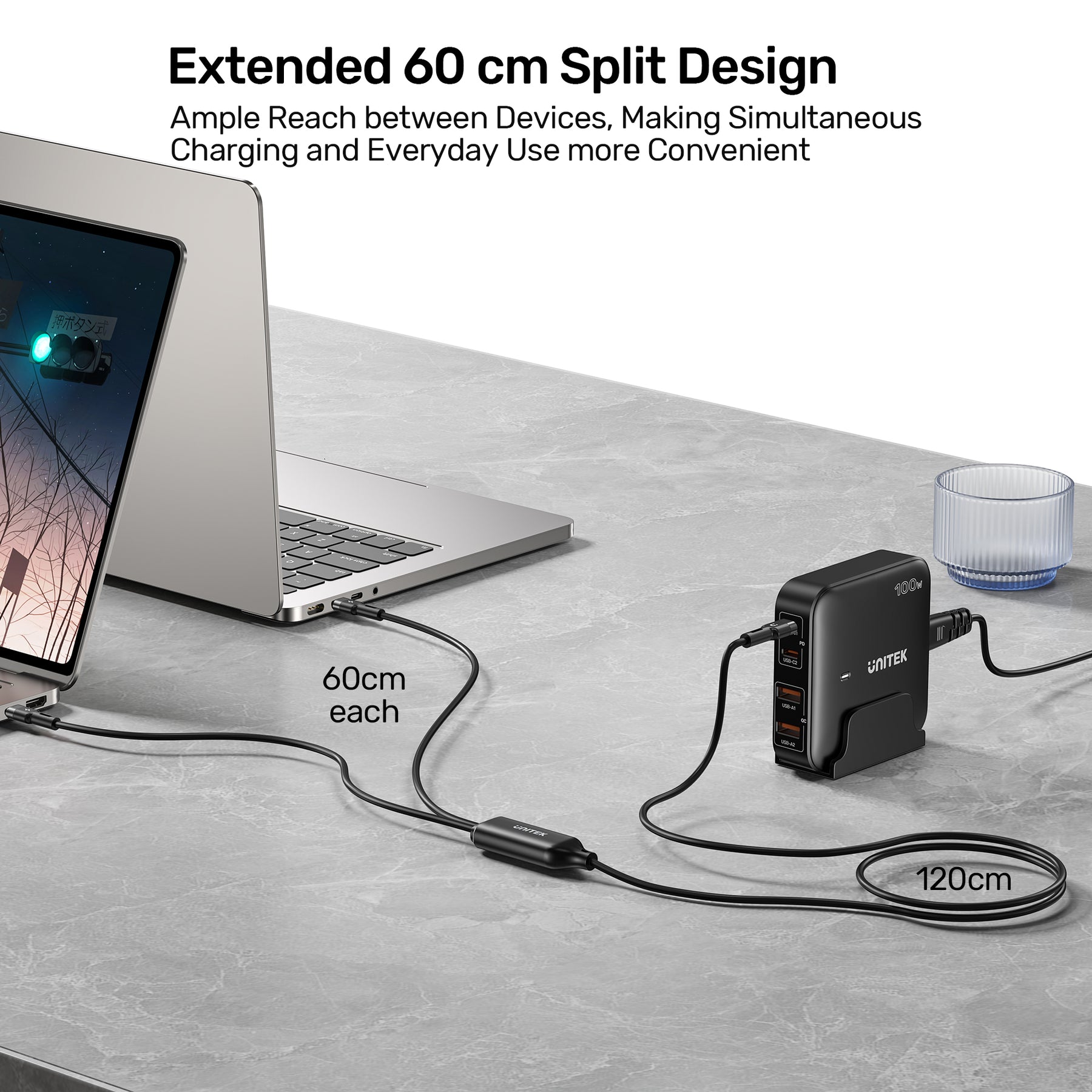 PD100W 2-in-1 USB-C Cable