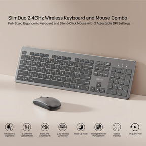 SlimDuo 2.4GHz 無線鍵盤和無線滑鼠組合