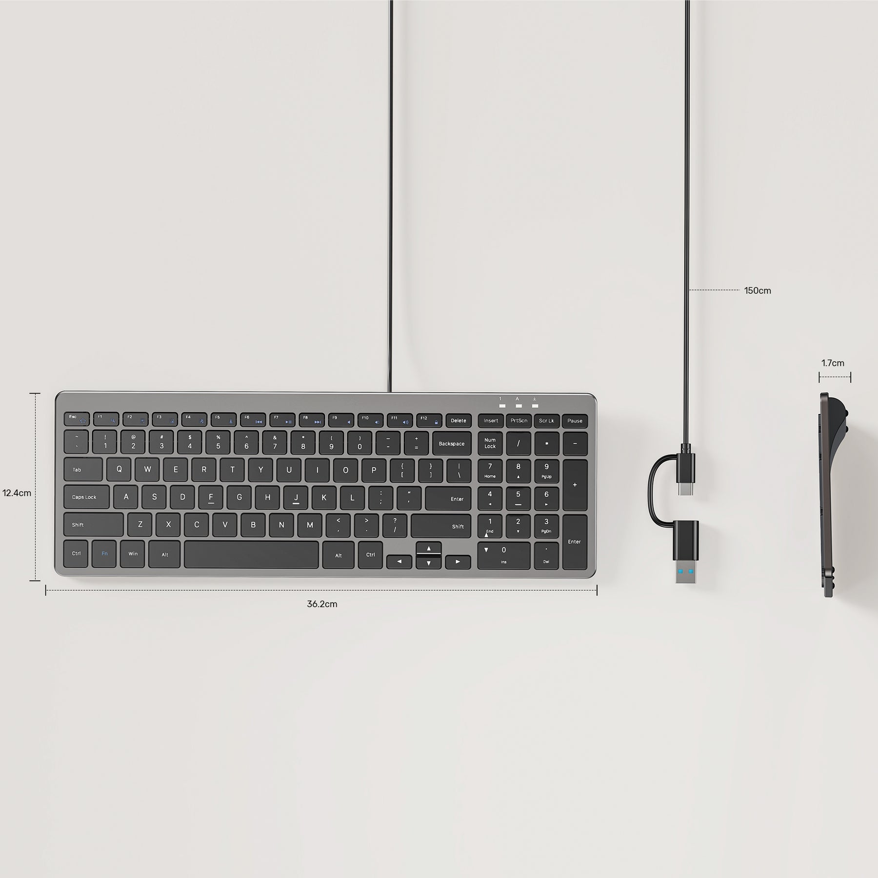 SlimTap 超輕有線鍵盤（99個按鍵）