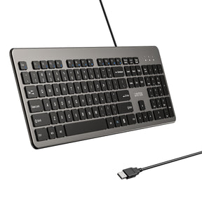 SlimTap Ultra Light Wired Keyboard with 104 keys