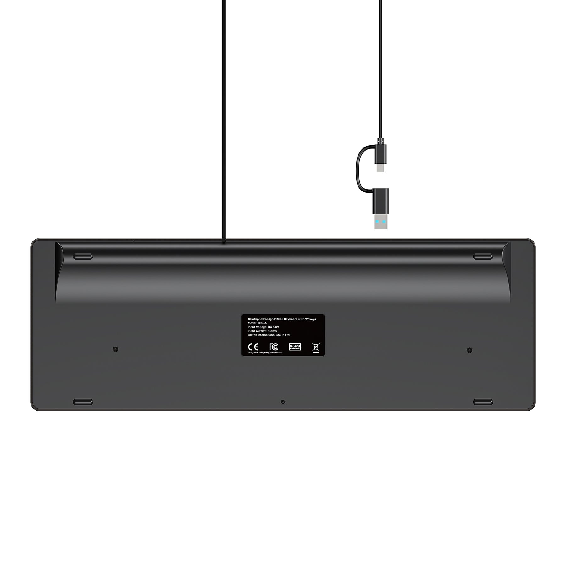 SlimTap Ultra Light Wired Keyboard with 99 keys