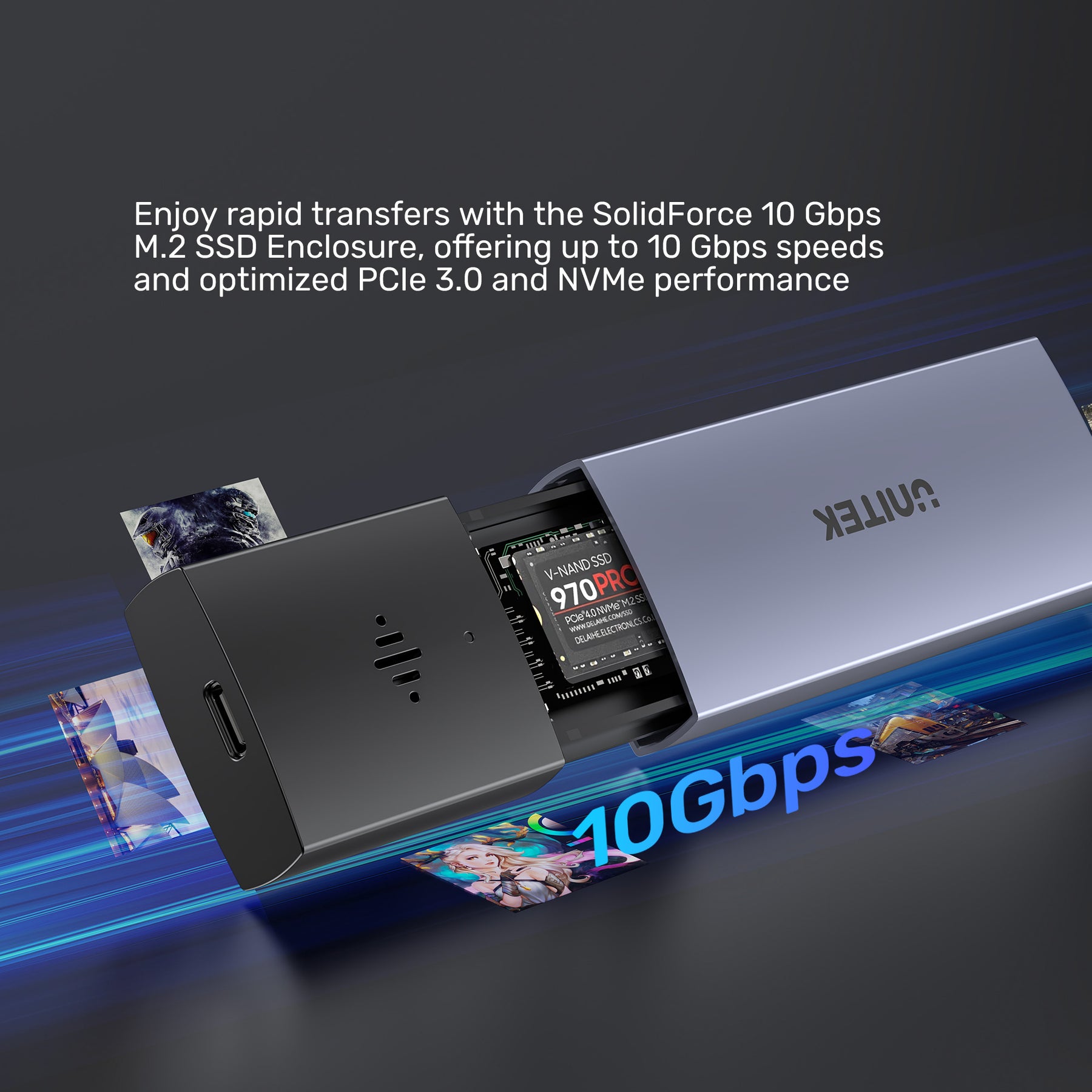 SolidForce Smart Anti-Loss M.2 SSD Enclosure