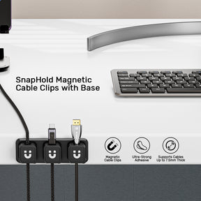 SnapHold Magnetic Cable Clips with Base