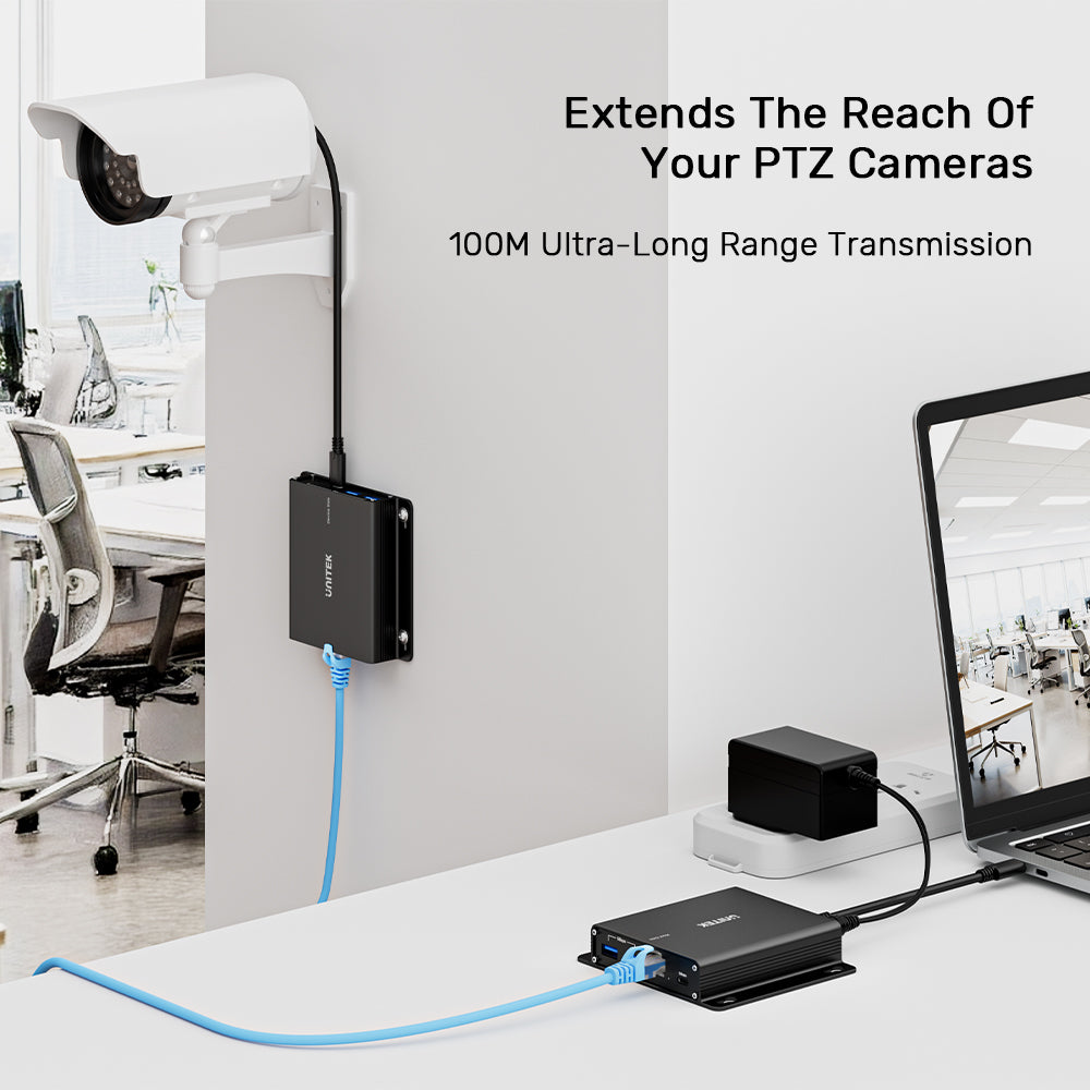 100米 USB 5Gbps 以太網延長器（帶集線器）