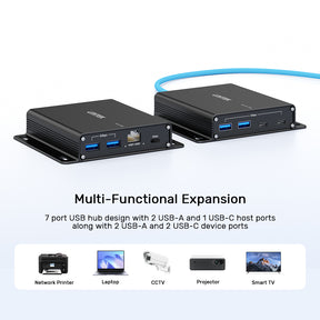 100米 USB 5Gbps 以太網延長器（帶集線器）