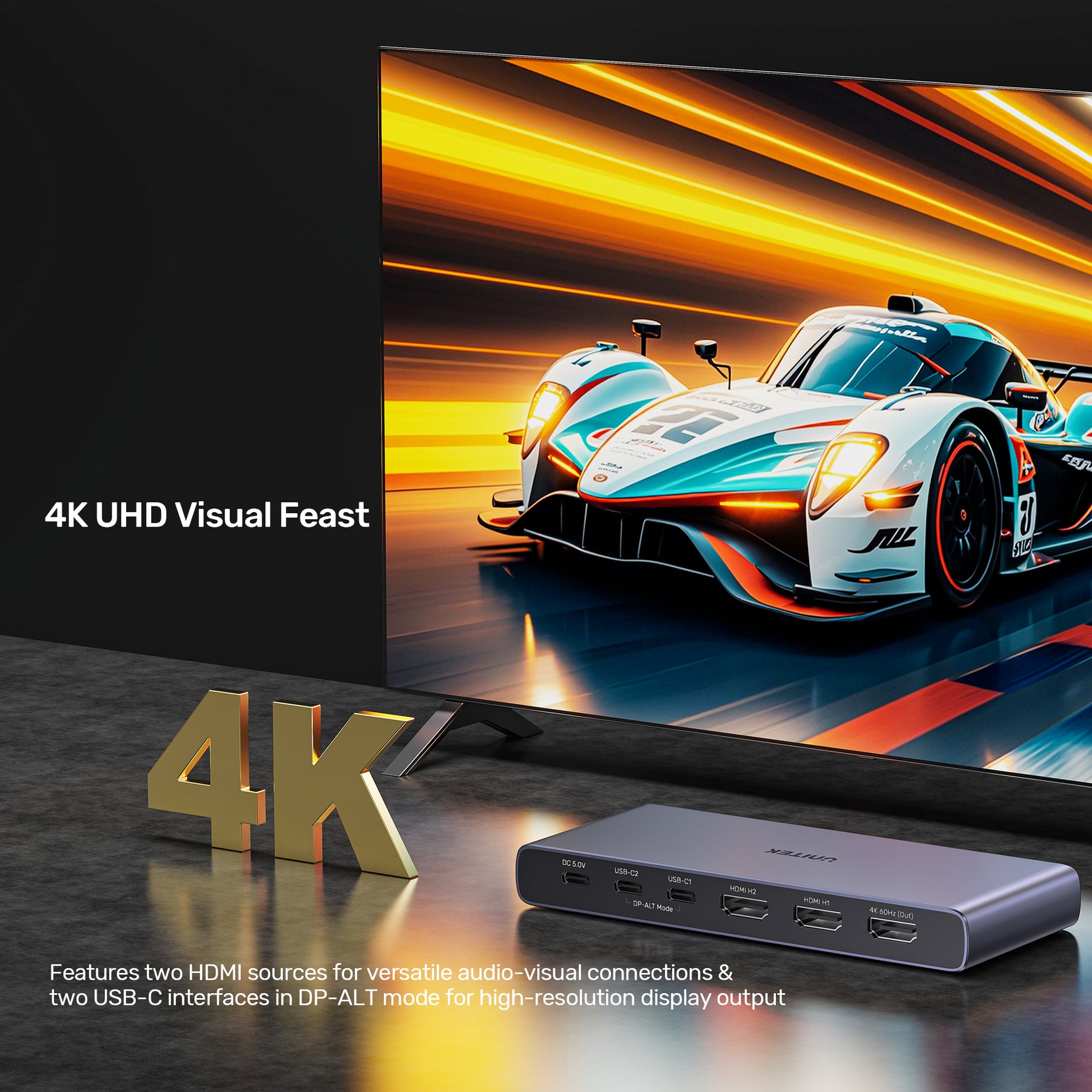 4K HDMI/ USB-C Switch 4 In 1 Out