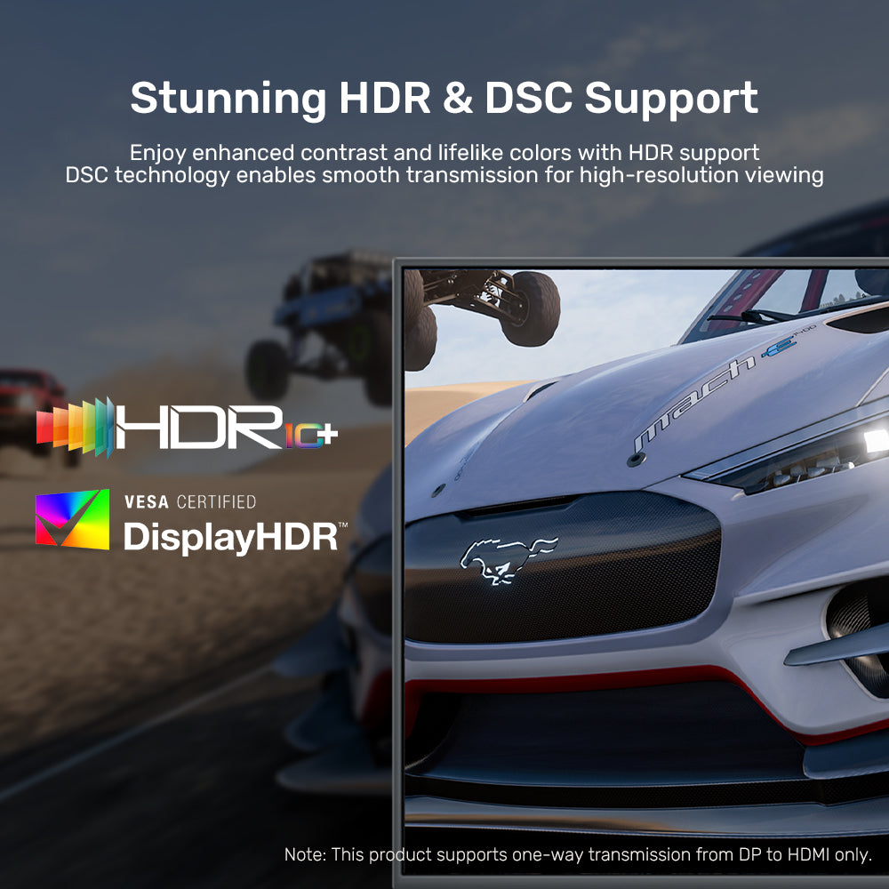 8K 60Hz DisplayPort to HDMI 2.1 Adapter