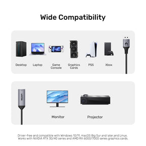 8K 60Hz DisplayPort to HDMI 2.1 Adapter