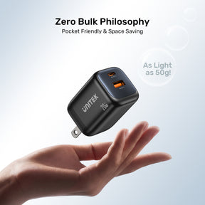 Zeno 20W 雙埠 GaN 牆壁充電器 （USB-A & USB-C）