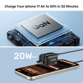 Zeno 20W 雙埠 GaN 牆壁充電器 （USB-A & USB-C）