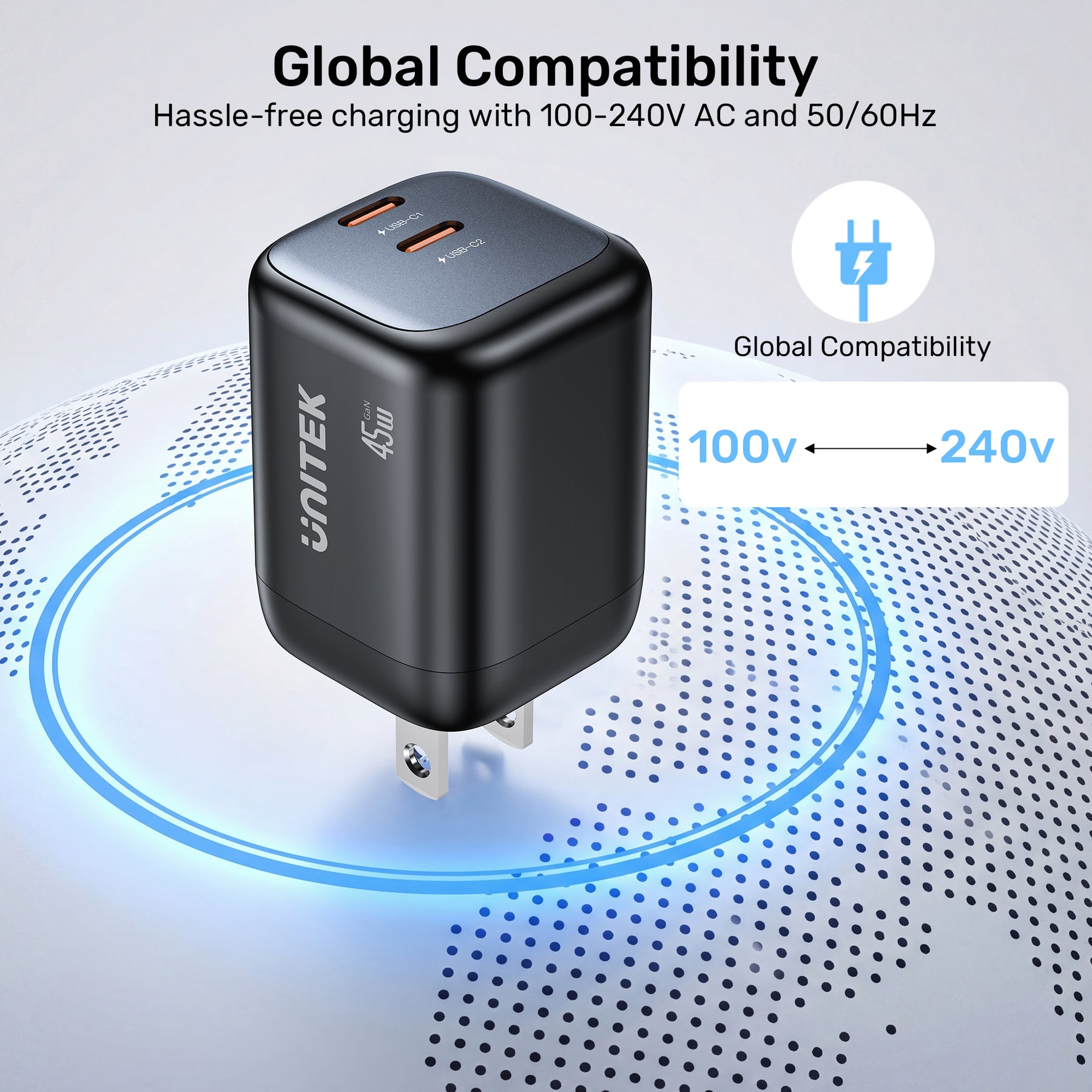 Unitek Zeno 45W GaN Wall Charger