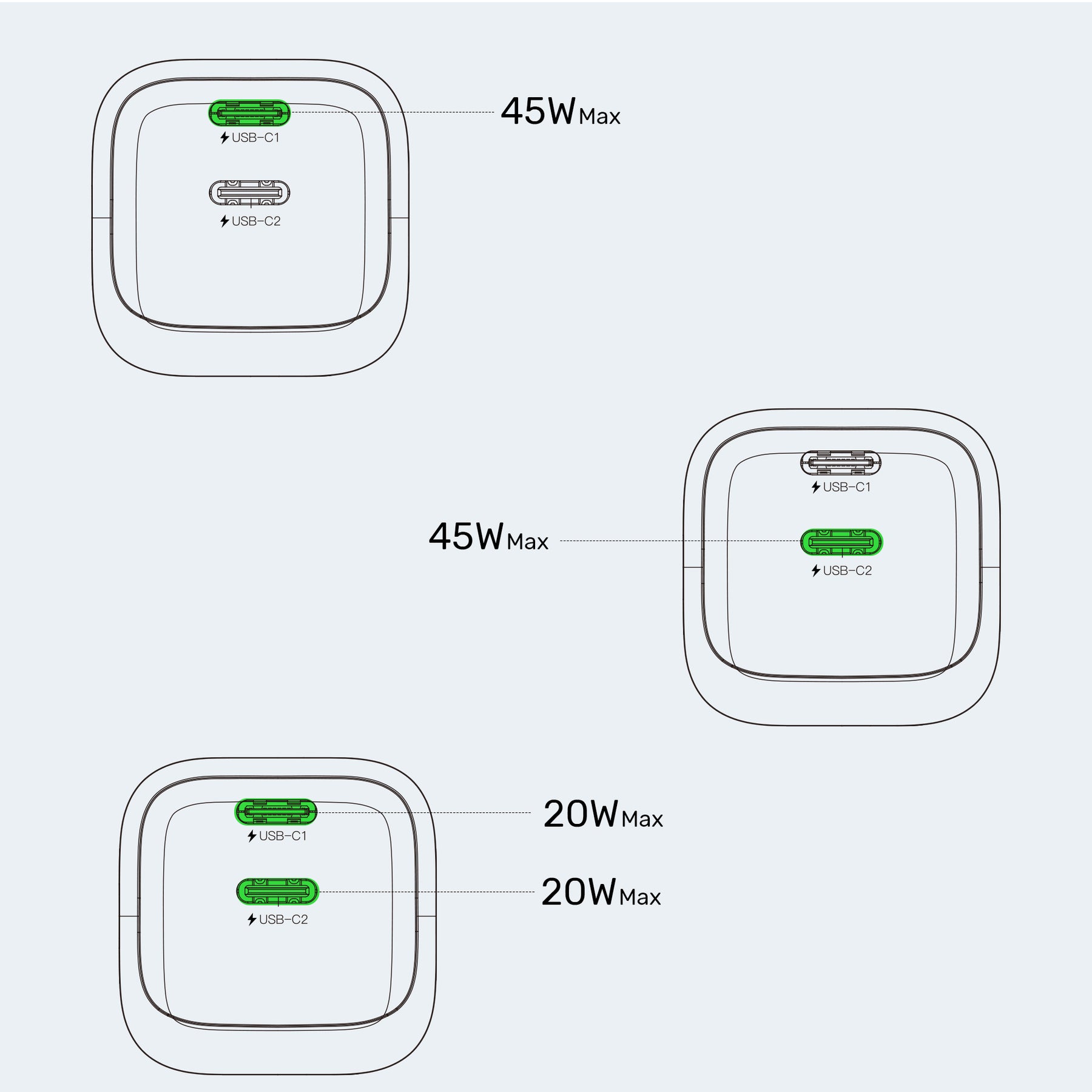 Unitek Zeno 45W GaN Wall Charger