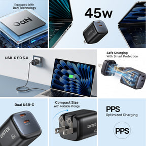 Unitek Zeno 45W GaN Wall Charger