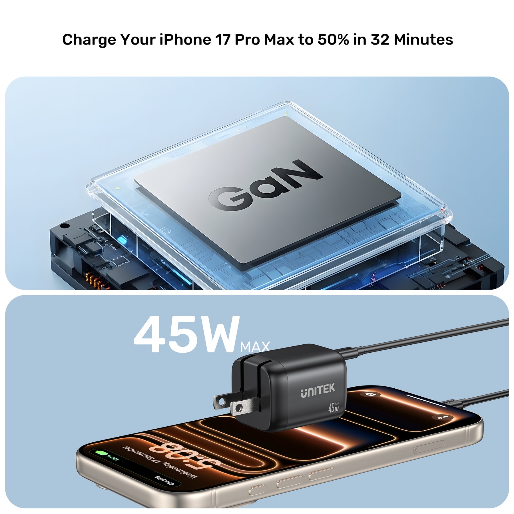 Unitek Zeno 45W GaN Wall Charger