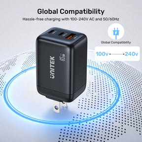 Zeno 65W 3-Port GaN Wall Charger