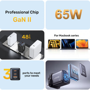 Zeno 65W 3-Port GaN Wall Charger