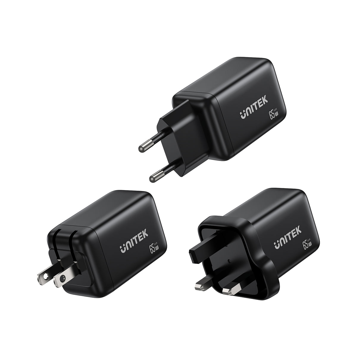 Zeno 65W 3埠口GaN 牆壁充電器 （2 USB-C & 1 USB-A）