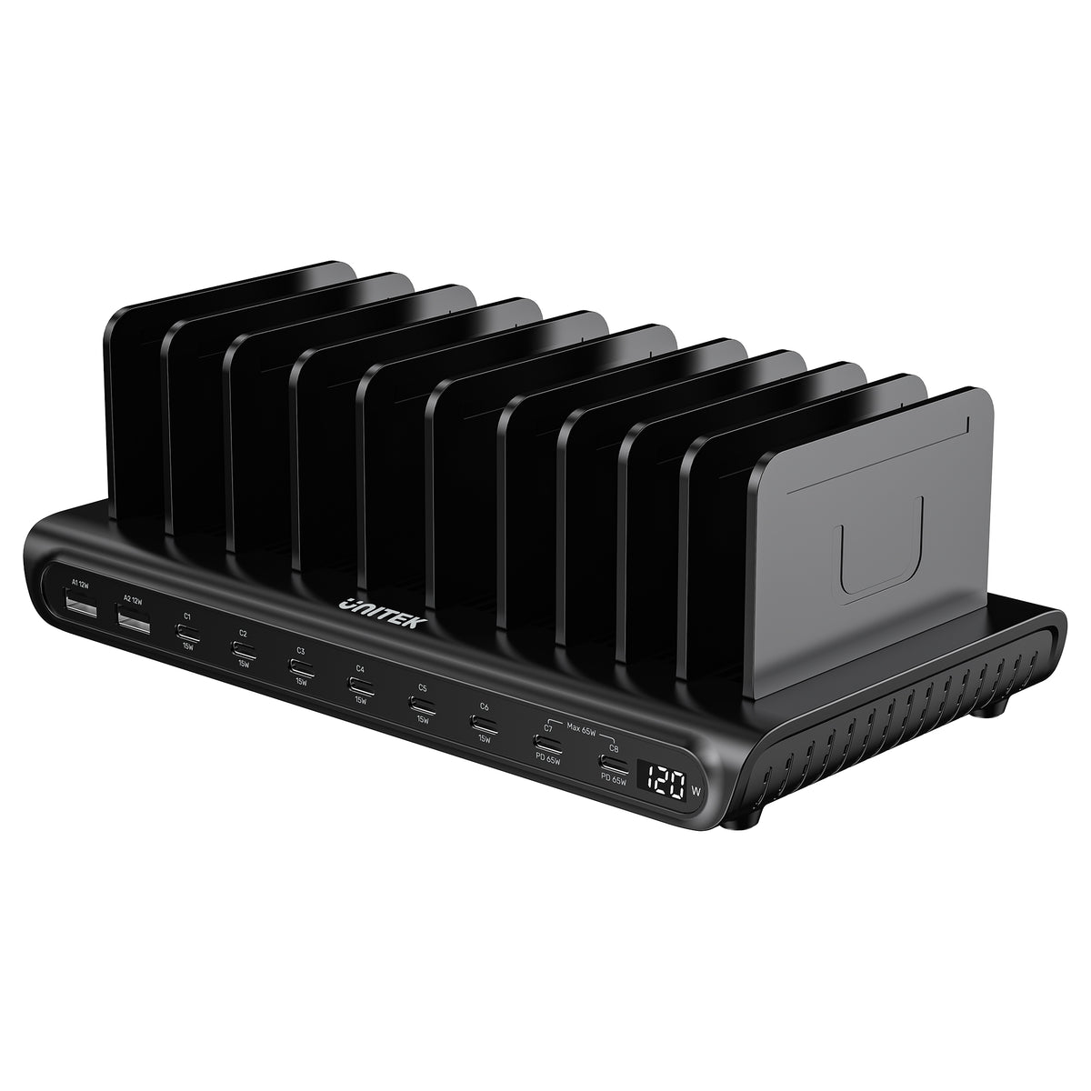 uCharge 120W 10 端口 USB 智能充電站