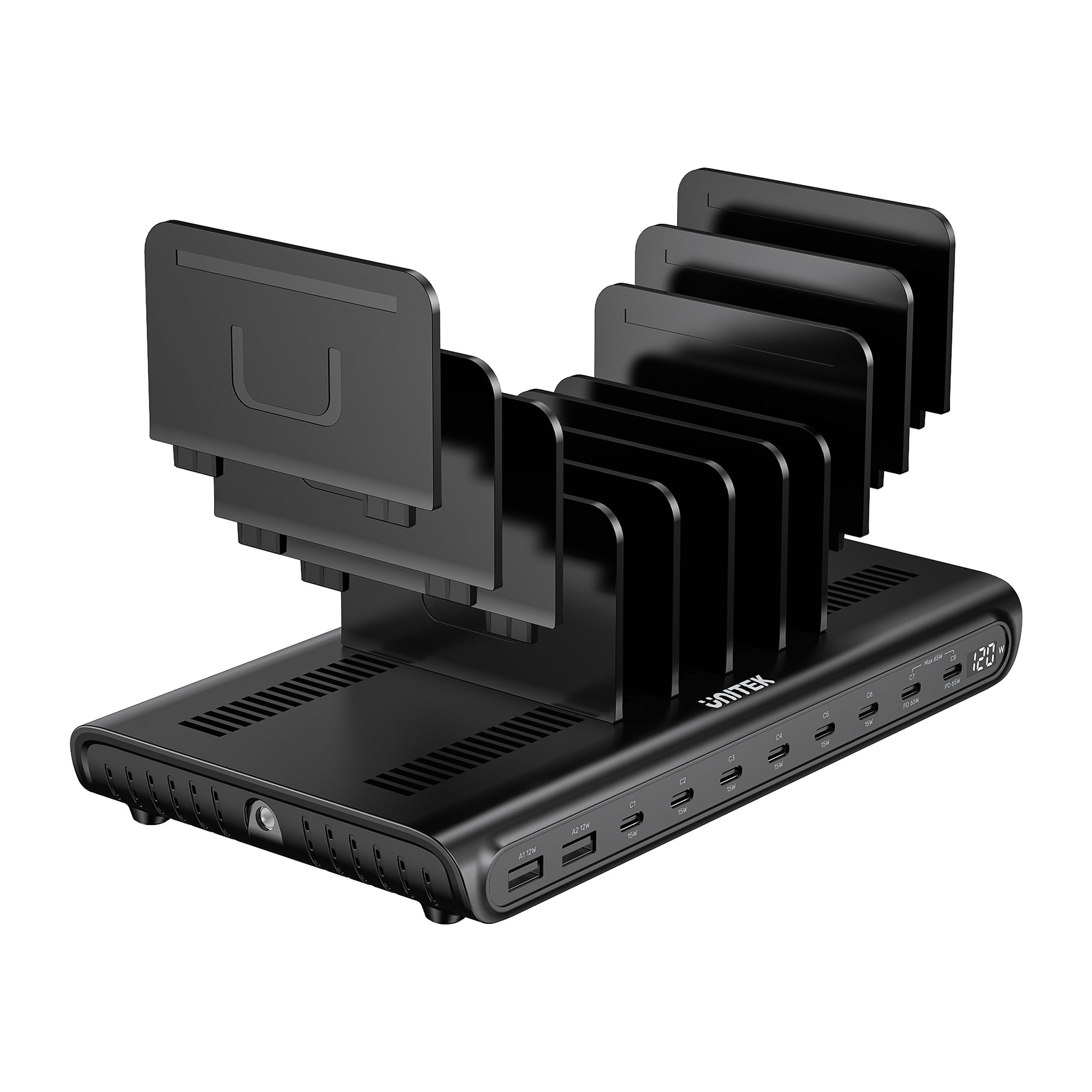 uCharge 120W 10 端口 USB 智能充電站