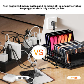 uCharge 120W 10 端口 USB 智能充電站