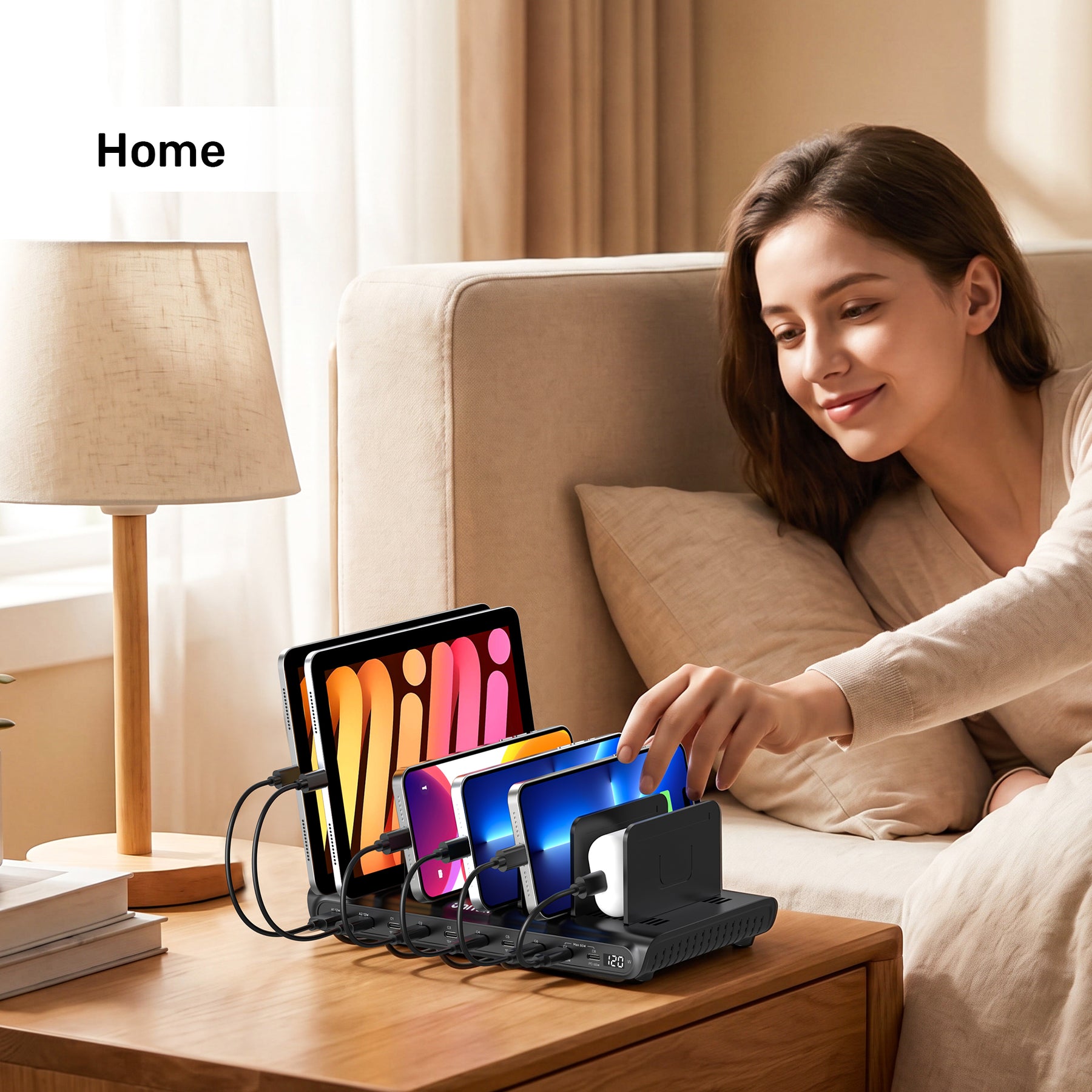 uCharge 120W 10 端口 USB 智能充電站