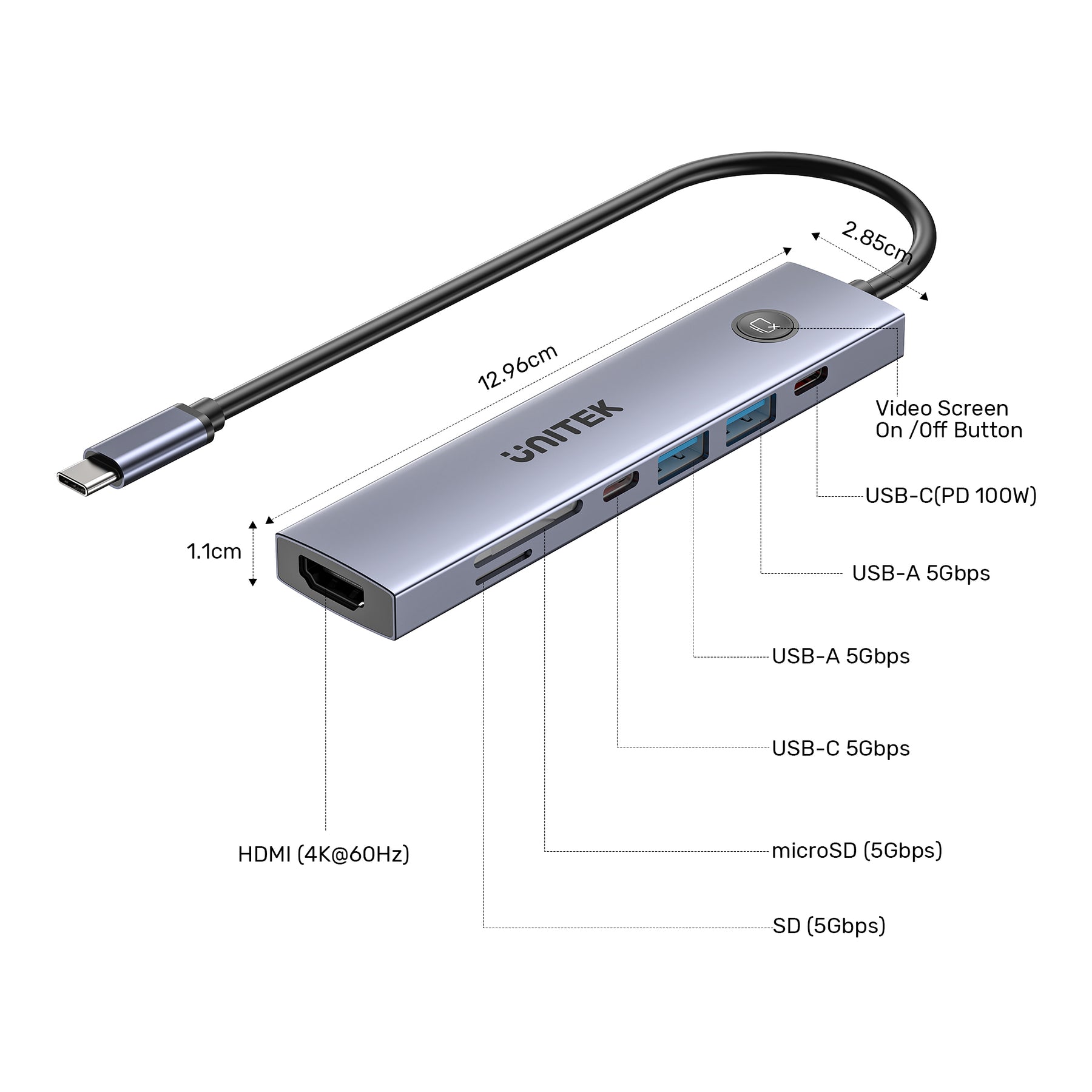 uHUB S7 Pro 7合1 5Gbps USB-C集線器