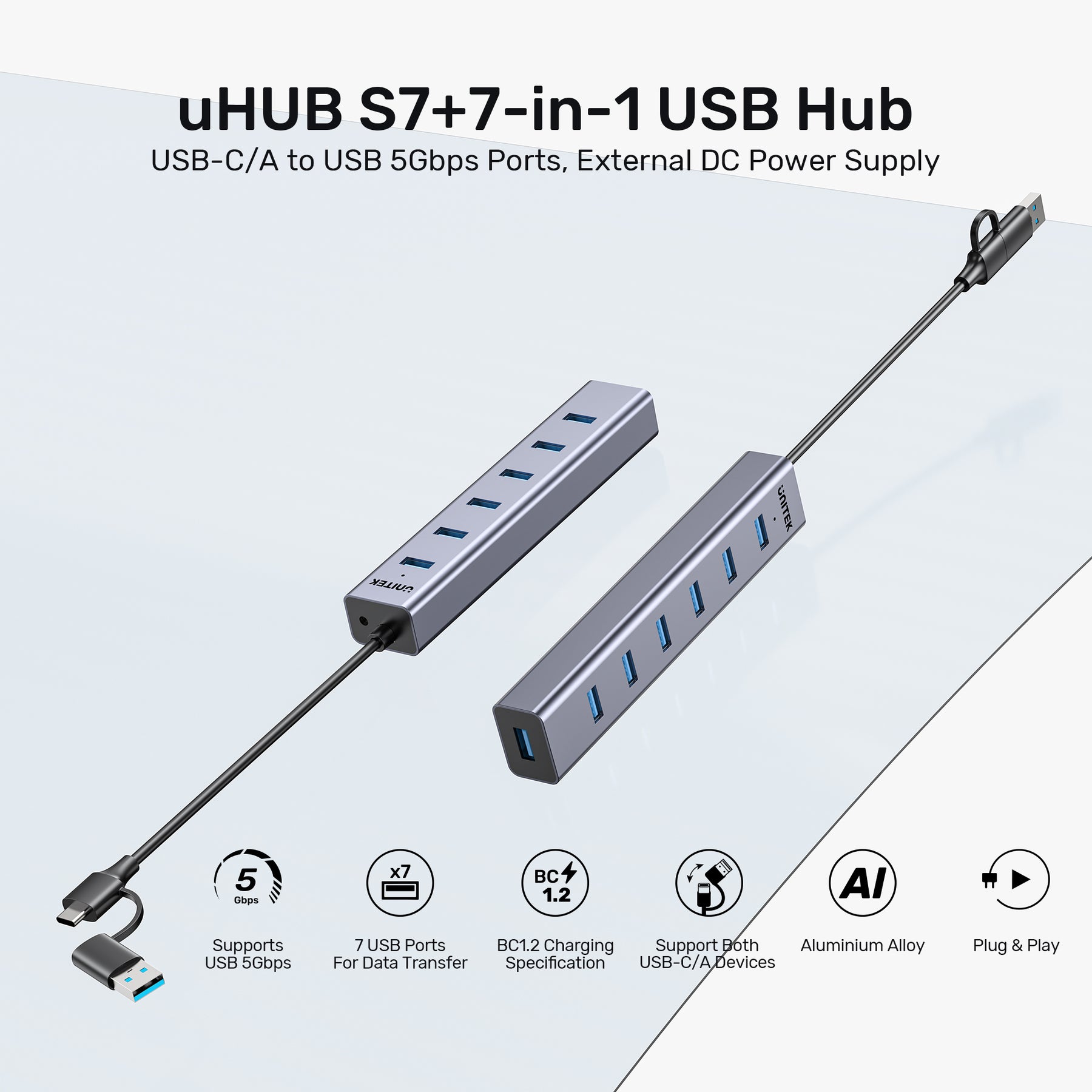 uHUB S7+ 7-in-1 USB Hub