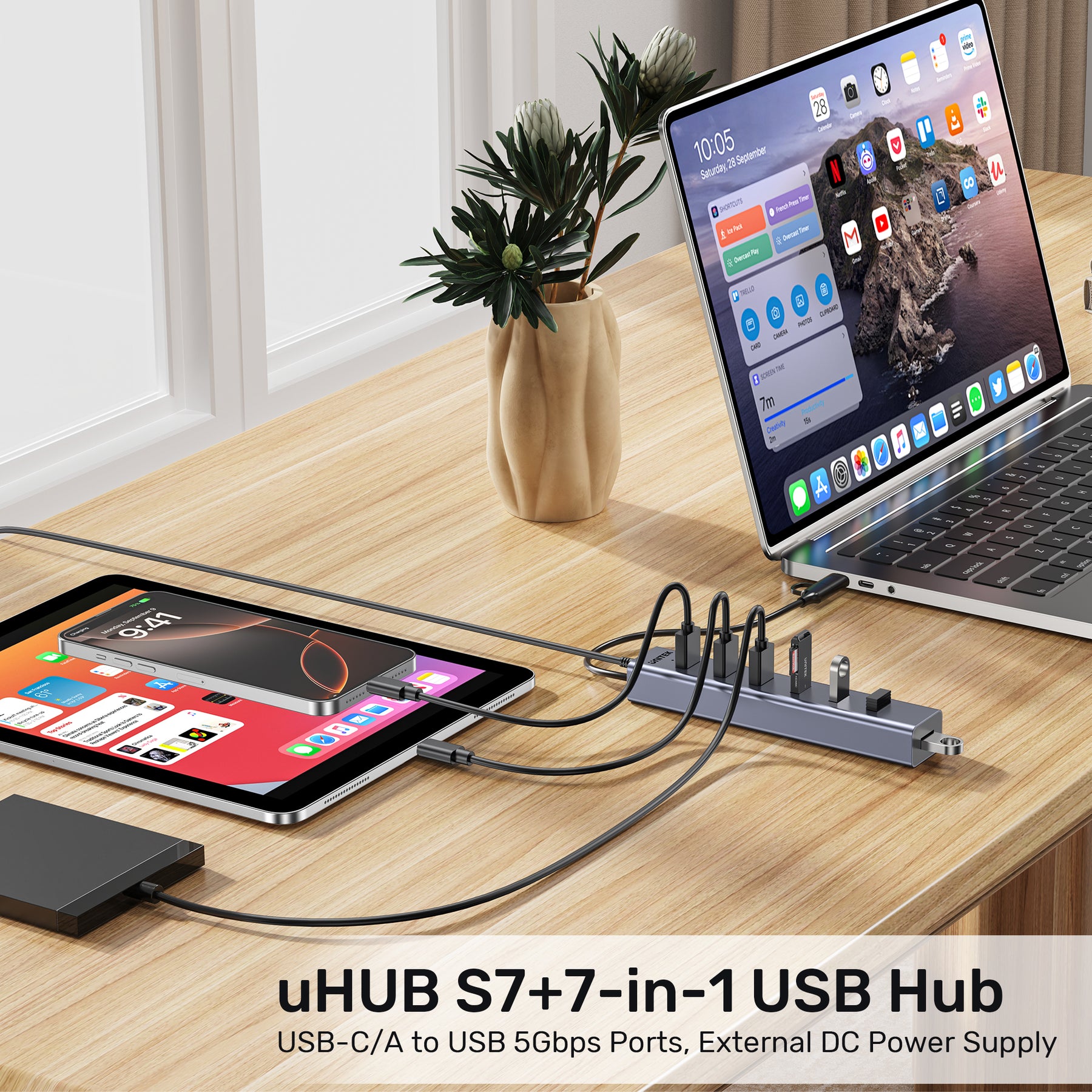uHUB S7+ 7-in-1 USB Hub