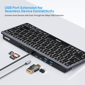 七合一 USB-C 多功能鍵盤集線器